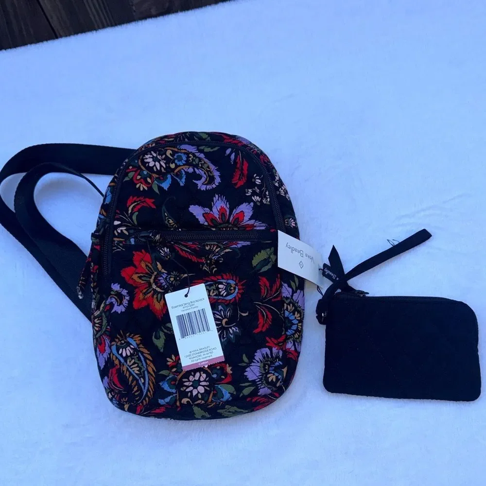 Vera Bradley Outlet Cotton Essential Sling Backpack & RFID Zip-Top ID Case